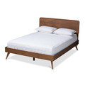 Baxton Studio Demeter Mid-Century Walnut Brown Finished Wood King Size Platform Bed 156-9409-9430